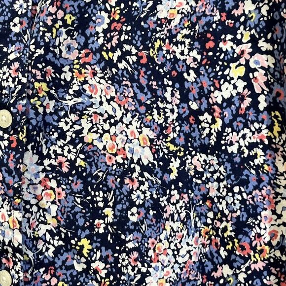 CHAPS No Iron Women’s Floral Button Up Shirt Cotton Size 2X Blue Cottage Peasant - Picture 5 of 9